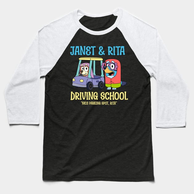 Janet And Rita Driving School Baseball T-Shirt by OnimakoArt